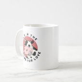 Ich bin in der Stimmung für Liebe Funny Cow Pun Kaffeetasse (Vorderseite Links)