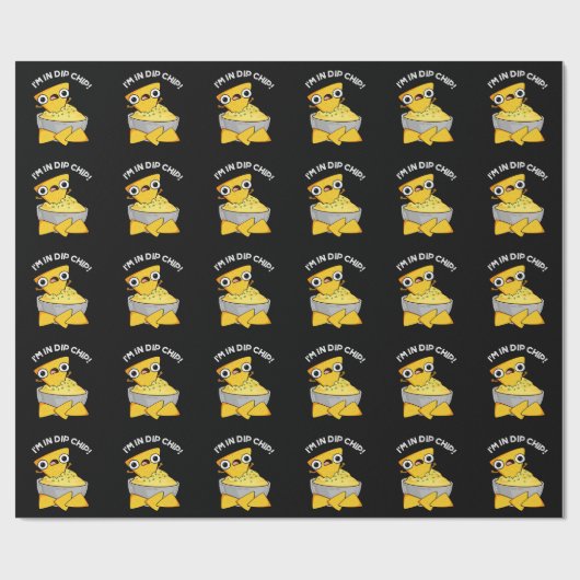Ich bin in Dip Chip Funny Food Pun Dark BG Geschenkpapier (Flach)