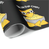 Ich bin in Dip Chip Funny Food Pun Dark BG Geschenkpapier (Rolleneckpunkt)