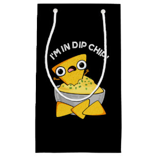 Ich bin in Dip Chip Funny Food Pun Dark BG Kleine Geschenktüte