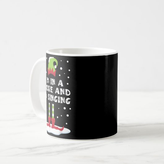 Ich bin in einem Geschäft und singe Elf Matching F Kaffeetasse (Vorderseite Links)