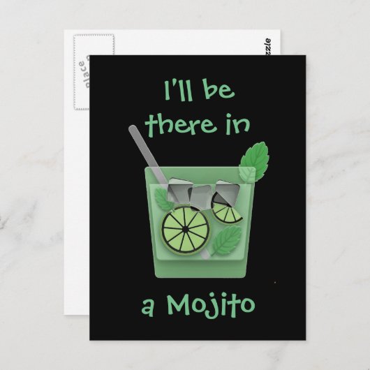 "Ich bin in einem Mojito." Postkarte (Vorne/Hinten)