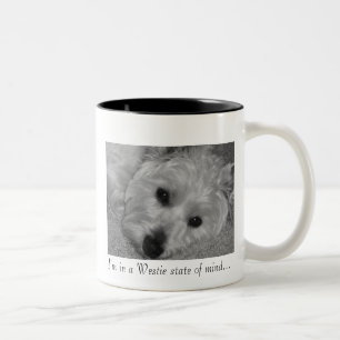 Ich bin in einem Westie Staat des Verstandes… Zweifarbige Tasse