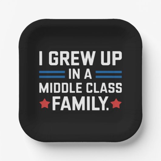 Ich bin in einer Mittelklasse-Familie aufgewachsen Pappteller (Vorderseite)