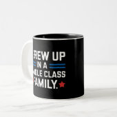 Ich bin in einer Mittelklasse-Familie aufgewachsen Zweifarbige Tasse (Vorderseite Links)