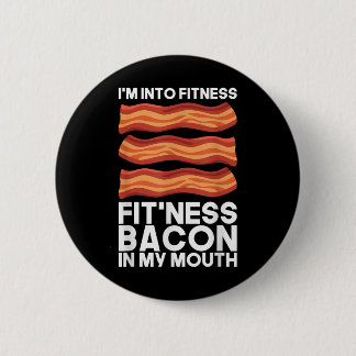 Ich bin in Fitness Bacon in meinem Mund T-Shirt Gr Button