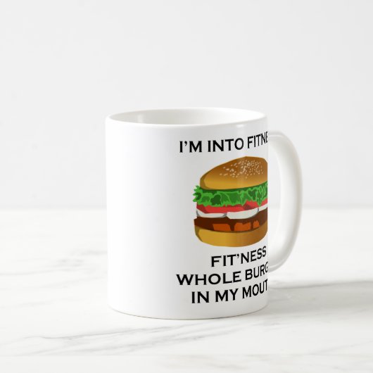 Ich bin in Fitness-Burger Kaffeetasse (VorderseiteRechts)