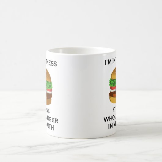Ich bin in Fitness-Burger Kaffeetasse (Mittel)