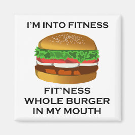 Ich bin in Fitness Burger Magnet