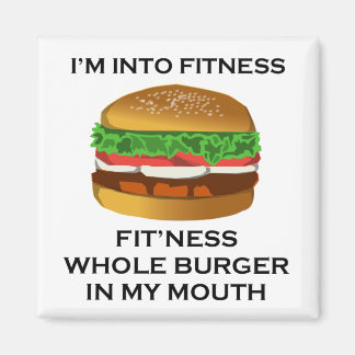 Ich bin in Fitness Burger Magnet