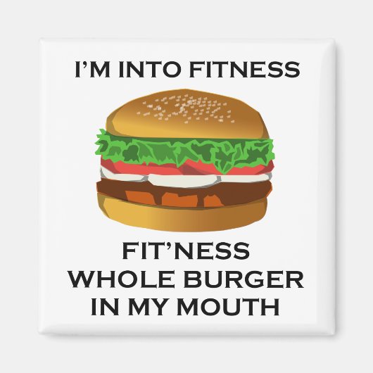 Ich bin in Fitness Burger Magnet (Vorne)
