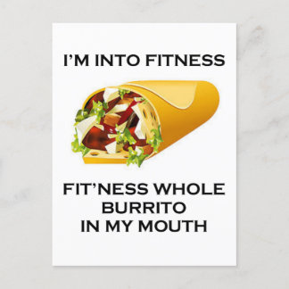 Ich bin in Fitness Burrito Feiertagspostkarte