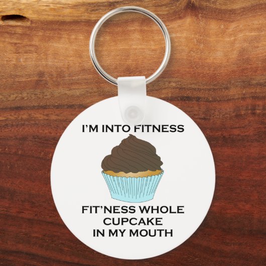 Ich bin in Fitness Cupcake Schlüsselanhänger (Vorderseite)
