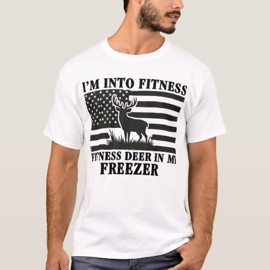 Ich bin in Fitness Fitness Hirsch in meinem Gefrie T-Shirt (Vorderseite)