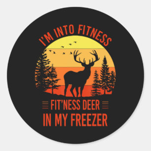 Ich bin in Fitness. Fitness Hirsche in meinem Free Runder Aufkleber