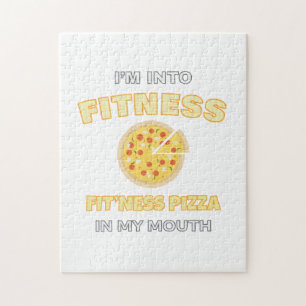 Ich bin in Fitness Fit'ness Pizza in meinem Mund F Puzzle