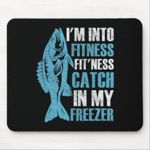 Ich bin in Fitness Funny Fishing Angler Männer Tee Mousepad