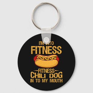 Ich bin in Fitness Gym Workouts Vintager Chili Hun Schlüsselanhänger