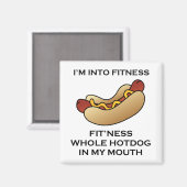Ich bin in Fitness Hot Dog Magnet (Vorderseite/Rückseite)