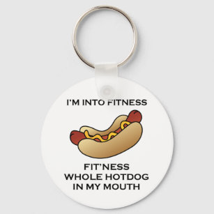 Ich bin in Fitness Hot Dog Schlüsselanhänger