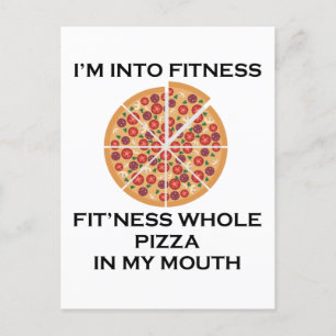 Ich bin in Fitness Pizza Feiertagspostkarte