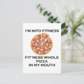 Ich bin in Fitness Pizza Feiertagspostkarte (Stehend Vorderseite)
