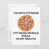 Ich bin in Fitness Pizza Feiertagspostkarte (Vorne/Hinten)