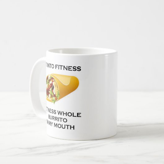 Ich bin in FitnessBurrito Kaffeetasse (Vorderseite Links)