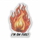 Ich bin in Flammen! Wasserfest Aufkleber (Vorderseite)