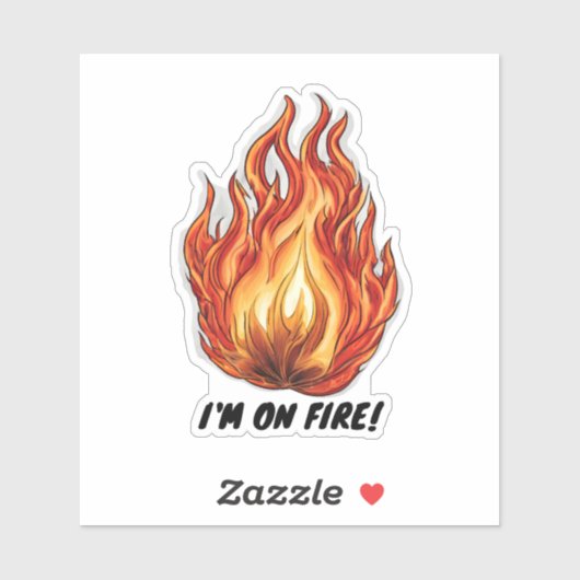 Ich bin in Flammen! Wasserfest Aufkleber (Blatt)