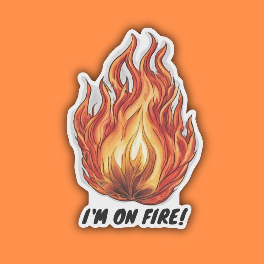 Ich bin in Flammen! Wasserfest Aufkleber