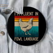 Ich bin in Hühnchen in der Muttersprache fließend Button (Beispiel)
