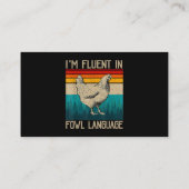 Ich bin in Hühnchen in der Muttersprache fließend Visitenkarte (Rückseite)