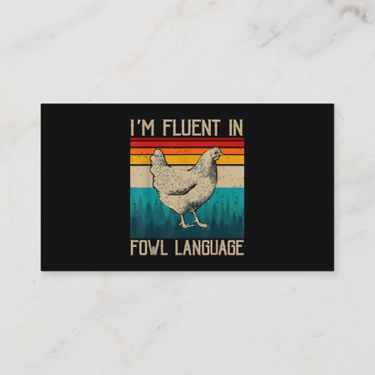 Ich bin in Hühnchen in der Muttersprache fließend Visitenkarte (Rückseite)