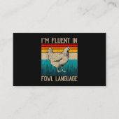 Ich bin in Hühnchen in der Muttersprache fließend Visitenkarte (Vorderseite)