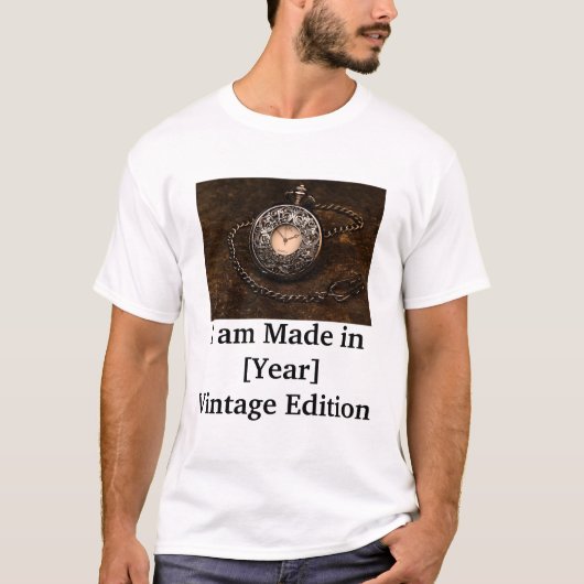 "Ich bin in [Jahr] - Vintage Ausgabe" T-Shirt (Vorderseite)