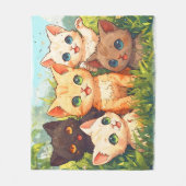 Ich bin in Kitten Heaven - Cartoon Cat Design Fleecedecke (Vorderseite)