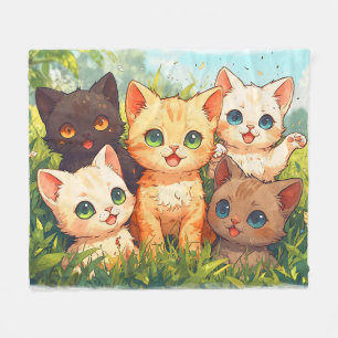 Ich bin in Kitten Heaven - Cartoon Cat Design Fleecedecke