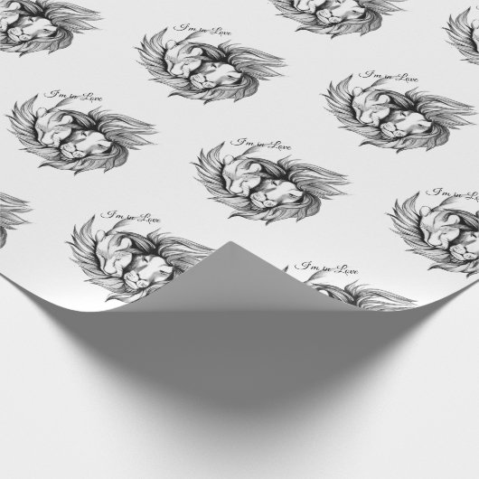 Ich bin in Liebe Geschenkpapier (Ecke)