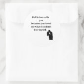 Ich bin in Liebe mit dir gefallen.. Runder Aufkleber (Tasche)