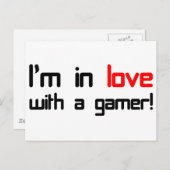 Ich bin in Liebe mit einem Gamer Postkarte (Vorne/Hinten)