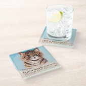 Ich bin in Liebe mit einem netten Kitten (ich selb Glasuntersetzer (Schrägansicht)