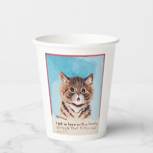 Ich bin in Liebe mit einem netten Kitten (ich selb Pappbecher (Vorderseite)
