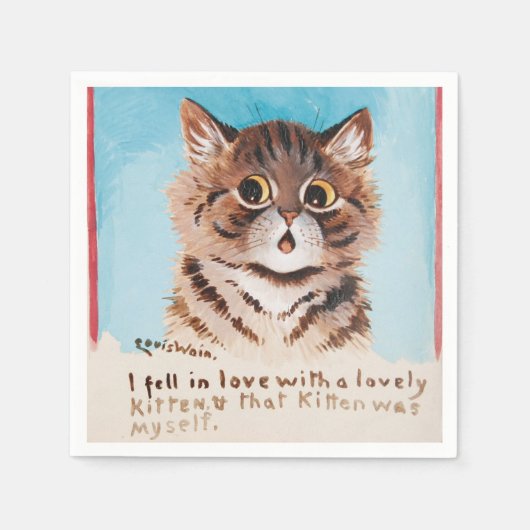 Ich bin in Liebe mit einem netten Kitten (ich selb Serviette (Vorderseite)