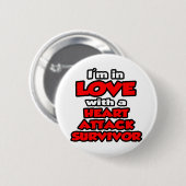 Ich bin in Liebe mit einem Überlebender eines Herz Button (Vorne & Hinten)