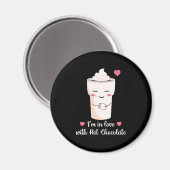 Ich bin in Liebe mit heißer Schokolade Magnet (Vorderseite/Rückseite)