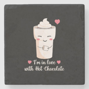 Ich bin in Liebe mit heißer Schokolade Steinuntersetzer