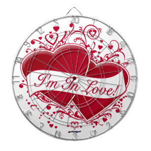 Ich bin in Liebe! Rote Herzen Dartscheibe