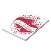 Ich bin in Liebe! Rote Herzen Notizblock (Rotiert)