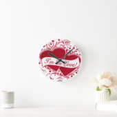 Ich bin in Liebe! Rote Herzen Runde Wanduhr (Zuhause)